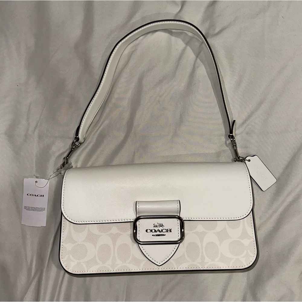 All White Coach Morgan Shoulder Purse